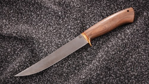 Нож Филейный малый (дамаск, орех)