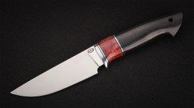 Нож Грибник (95Х18, чёрный граб, стабилизированная вставка)