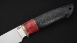 Нож Грибник (D2, черный граб, стабилизированная вставка, инкрустация барс), фото 3