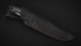 Нож Грибник (D2, черный граб, стабилизированная вставка, инкрустация барс), фото 7