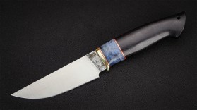 Нож Грибник (Х12МФ, стабилизированная вставка, чёрный граб)