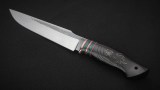 Нож Хищник (95Х18, вставка - зелёный акрил, чёрный граб, инкрустация волк), фото 5