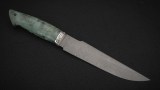 Нож Хищник (D2, больстер-мельхиор, стабилизированная карельская берёза зеленая), фото 5