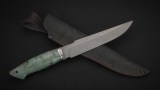 Нож Хищник (D2, больстер-мельхиор, стабилизированная карельская берёза зеленая), фото 6