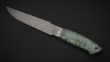 Нож Хищник (D2, больстер-мельхиор, стабилизированная карельская берёза зеленая), фото 4
