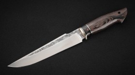 Нож Хищник (Х12МФ, вставка темный кориан, венге)
