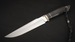 Нож Хищник (К340, тёмный кориан, чёрный граб)