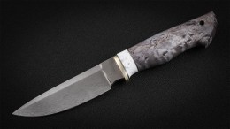 Нож Ирбис 2 (булат, стабилизированная карельская береза, вставка - кориан)