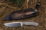 Нож Ирбис 2 (М398, фултанг, карбон сильвер, формованные ножны), фото 7