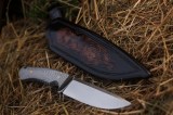 Нож Ирбис 2 (М398, фултанг, карбон сильвер, формованные ножны), фото 9