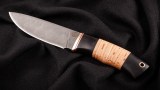 Нож Ирбис (дамаск, береста, чёрный граб), фото 4