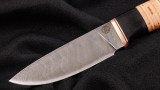 Нож Ирбис (дамаск, береста, чёрный граб), фото 2
