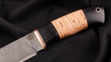 Нож Ирбис (дамаск, береста, чёрный граб), фото 3