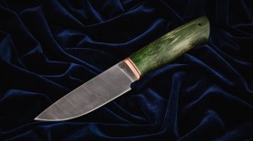 Нож Ирбис (дамаск, стабилизированная карельская береза)