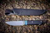 Нож Ирбис (ELMAX, синий акрил, стабилизированный чёрный граб, мозаичные пины), фото 7