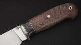 Нож Ирбис (М390, стабилизированная карельская береза, вставка - кориан, мозаичные пины), фото 3