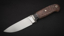 Нож Ирбис (М390, стабилизированная карельская береза, вставка - кориан, мозаичные пины)