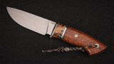 Нож Ирбис (S390, незильбер, вставка - бивень мамонта, айронвуд, мозаичные пины), фото 5