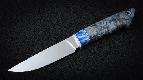 Нож Иртыш (К340, вставка - акрил, стабилизированная карельская береза)