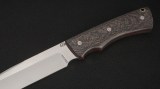 Нож Элизиум фултанг (М390, медный карбон, мозаичный пин, формованные ножны), фото 3