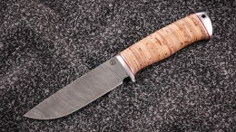 Нож Куница (дамаск, береста, дюраль)