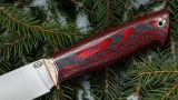 Нож Куница (М398, макуме, красно-черный карбон, формованные ножны), фото 3
