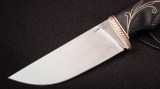 Нож Кузьмич (S390, стабилизированный черный граб, инкрустация), фото 3