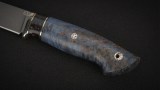 Нож Леший (D2, вставка - тёмный кориан, стабилизированная карельская берёза синяя, мозаичные пины), фото 4