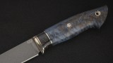 Нож Леший (D2, вставка - тёмный кориан, стабилизированная карельская берёза синяя, мозаичные пины), фото 3