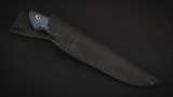 Нож Леший (D2, вставка - тёмный кориан, стабилизированная карельская берёза синяя, мозаичные пины), фото 7