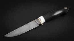 Нож Леший (ХВ5-алмазка, черный граб, вставка - кориан)