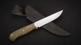 Нож Леший (К340, стабилизированная карельская берёза зелёная, мозаичные пины), фото 6