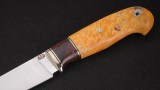 Нож Леший (N690, вставка - айронвуд, стабилизированный кап клена, мозаичные пины), фото 3