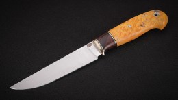 Нож Леший (N690, вставка - айронвуд, стабилизированный кап клена, мозаичные пины)