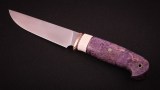 Нож Леший (S390, вставка - клык моржа, стабилизированная карельская береза, мозаичные пины), фото 4