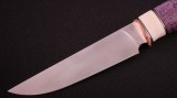 Нож Леший (S390, вставка - клык моржа, стабилизированная карельская береза, мозаичные пины), фото 2