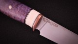 Нож Леший (S390, вставка - клык моржа, стабилизированная карельская береза, мозаичные пины), фото 5