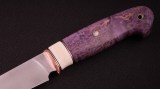 Нож Леший (S390, вставка - клык моржа, стабилизированная карельская береза, мозаичные пины), фото 3