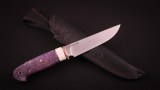 Нож Леший (S390, вставка - клык моржа, стабилизированная карельская береза, мозаичные пины), фото 6