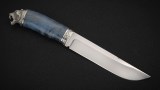 Нож Медведь (ELMAX, стабилизированная карельская берёза синяя, литьё мельхиор), фото 5
