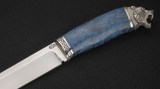 Нож Медведь (ELMAX, стабилизированная карельская берёза синяя, литьё мельхиор), фото 3
