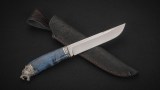 Нож Медведь (ELMAX, стабилизированная карельская берёза синяя, литьё мельхиор), фото 7
