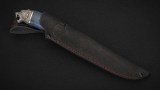 Нож Медведь (ELMAX, стабилизированная карельская берёза синяя, литьё мельхиор), фото 8