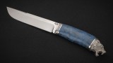 Нож Медведь (ELMAX, стабилизированная карельская берёза синяя, литьё мельхиор), фото 4