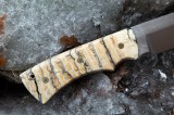 Нож Медведь фултанг (М390, стабилизированный зуб мамонта, формованные ножны), фото 4