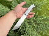 Нож Медведь фултанг (QPM-53, карбон сильвер твил, формованные ножны с тиснением), фото 7