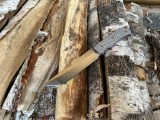 Нож Медведь фултанг (QPM-53, карбон сильвер твил, формованные ножны с тиснением), фото 4