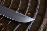 Нож Медведь фултанг (S390, стабилизированный зуб мамонта, формованные ножны), фото 3
