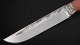Нож Медведь (Х12МФ, стабилизированная карельская береза, литье мельхиор), фото 2