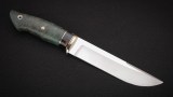 Нож Медведь (К340, тёмный кориан, стабилизированная карельская берёза - зелёная, мозаичные пины), фото 4